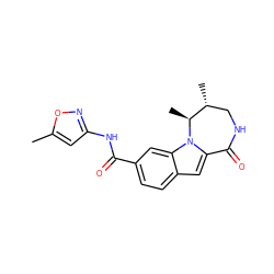 Cc1cc(NC(=O)c2ccc3cc4n(c3c2)[C@@H](C)[C@H](C)CNC4=O)no1 ZINC000147851992