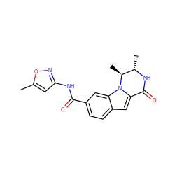 Cc1cc(NC(=O)c2ccc3cc4n(c3c2)[C@@H](C)[C@H](C)NC4=O)no1 ZINC000209970661