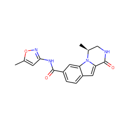 Cc1cc(NC(=O)c2ccc3cc4n(c3c2)[C@@H](C)CNC4=O)no1 ZINC000117688572