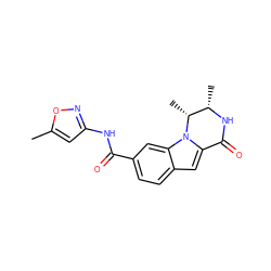 Cc1cc(NC(=O)c2ccc3cc4n(c3c2)[C@H](C)[C@H](C)NC4=O)no1 ZINC000117690497