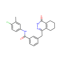 Cc1cc(NC(=O)c2cccc(Cc3n[nH]c(=O)c4c3CCCC4)c2)ccc1Cl ZINC000167426156