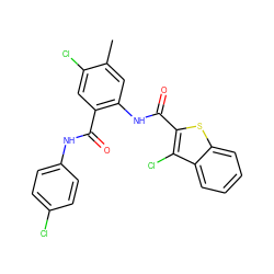 Cc1cc(NC(=O)c2sc3ccccc3c2Cl)c(C(=O)Nc2ccc(Cl)cc2)cc1Cl ZINC000013487503