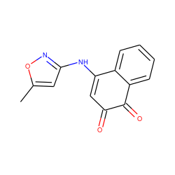 Cc1cc(NC2=CC(=O)C(=O)c3ccccc32)no1 ZINC000100608318