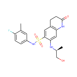 Cc1cc(NS(=O)(=O)c2cc3c(cc2N[C@@H](C)CO)NC(=O)CC3)ccc1F ZINC000073169969