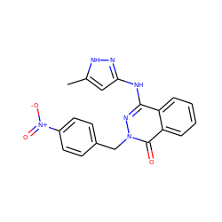 Cc1cc(Nc2nn(Cc3ccc([N+](=O)[O-])cc3)c(=O)c3ccccc23)n[nH]1 ZINC000034641245