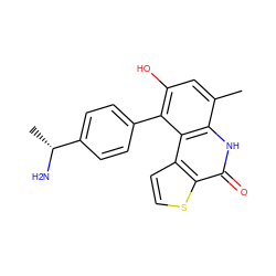 Cc1cc(O)c(-c2ccc([C@@H](C)N)cc2)c2c1[nH]c(=O)c1sccc12 ZINC000149515361