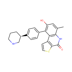 Cc1cc(O)c(-c2ccc([C@@H]3CCCNC3)cc2)c2c1[nH]c(=O)c1sccc12 ZINC000165139284