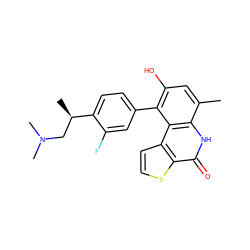 Cc1cc(O)c(-c2ccc([C@H](C)CN(C)C)c(F)c2)c2c1[nH]c(=O)c1sccc12 ZINC000150148565