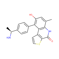 Cc1cc(O)c(-c2ccc([C@H](C)N)cc2)c2c1[nH]c(=O)c1sccc12 ZINC000149515563