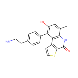 Cc1cc(O)c(-c2ccc(CCN)cc2)c2c1[nH]c(=O)c1sccc12 ZINC000149516236