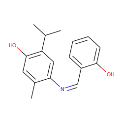 Cc1cc(O)c(C(C)C)cc1/N=C\c1ccccc1O ZINC000013120159