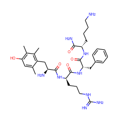 Cc1cc(O)c(C)c(C)c1C[C@H](N)C(=O)N[C@H](CCCNC(=N)N)C(=O)N[C@@H](Cc1ccccc1)C(=O)N[C@@H](CCCCN)C(N)=O ZINC000653882808