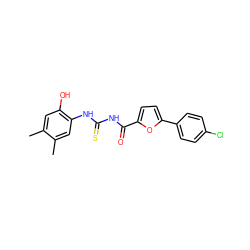 Cc1cc(O)c(NC(=S)NC(=O)c2ccc(-c3ccc(Cl)cc3)o2)cc1C ZINC000001182598