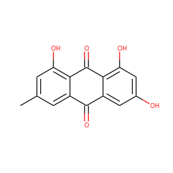 Cc1cc(O)c2c(c1)C(=O)c1cc(O)cc(O)c1C2=O ZINC000003824868