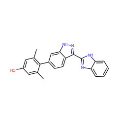 Cc1cc(O)cc(C)c1-c1ccc2c(-c3nc4ccccc4[nH]3)n[nH]c2c1 ZINC000167133685