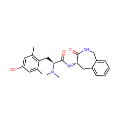 Cc1cc(O)cc(C)c1C[C@@H](C(=O)N[C@H]1Cc2ccccc2CNC1=O)N(C)C ZINC000040864732