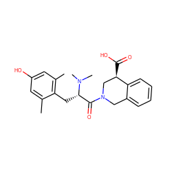 Cc1cc(O)cc(C)c1C[C@@H](C(=O)N1Cc2ccccc2[C@H](C(=O)O)C1)N(C)C ZINC000027629335