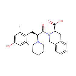 Cc1cc(O)cc(C)c1C[C@@H](C(=O)N1Cc2ccccc2C[C@H]1C(=O)O)N1CCCCC1 ZINC000013802622