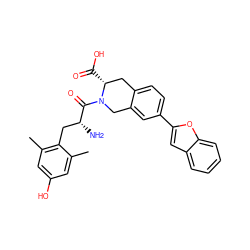 Cc1cc(O)cc(C)c1C[C@@H](N)C(=O)N1Cc2cc(-c3cc4ccccc4o3)ccc2C[C@H]1C(=O)O ZINC000029416918