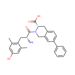 Cc1cc(O)cc(C)c1C[C@@H](N)C(=O)N1Cc2cc(-c3ccccc3)ccc2C[C@H]1C(=O)O ZINC000029409456