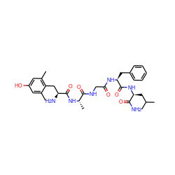 Cc1cc(O)cc(C)c1C[C@H](N)C(=O)N[C@@H](C)C(=O)NCC(=O)N[C@@H](Cc1ccccc1)C(=O)N[C@@H](CC(C)C)C(N)=O ZINC000026972947