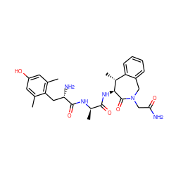 Cc1cc(O)cc(C)c1C[C@H](N)C(=O)N[C@H](C)C(=O)N[C@@H]1C(=O)N(CC(N)=O)Cc2ccccc2[C@H]1C ZINC000072126895