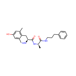 Cc1cc(O)cc(C)c1C[C@H](N)C(=O)N[C@H](C)C(=O)NCCCc1ccccc1 ZINC000013447983