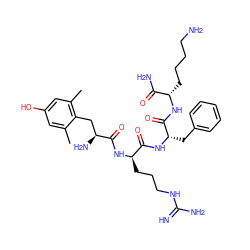 Cc1cc(O)cc(C)c1C[C@H](N)C(=O)N[C@H](CCCNC(=N)N)C(=O)N[C@@H](Cc1ccccc1)C(=O)N[C@@H](CCCCN)C(N)=O ZINC000028470648
