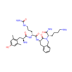 Cc1cc(O)cc(C)c1C[C@H](N)C(=O)N[C@H](CCCNC(N)=O)C(=O)N[C@H]1Cc2ccccc2CN([C@@H](CCCCN)C(N)=O)C1=O ZINC000095574044