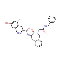 Cc1cc(O)cc(C)c1C[C@H](N)C(=O)N[C@H]1Cc2ccccc2CN(CC(=O)NCc2ccccc2)C1=O ZINC000036221912