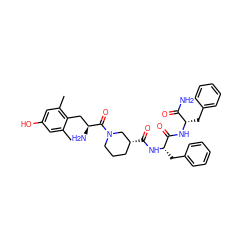 Cc1cc(O)cc(C)c1C[C@H](N)C(=O)N1CCC[C@@H](C(=O)N[C@@H](Cc2ccccc2)C(=O)N[C@@H](Cc2ccccc2)C(N)=O)C1 ZINC000042834685