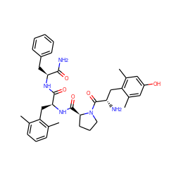 Cc1cc(O)cc(C)c1C[C@H](N)C(=O)N1CCC[C@H]1C(=O)N[C@@H](Cc1c(C)cccc1C)C(=O)N[C@@H](Cc1ccccc1)C(N)=O ZINC000028654456