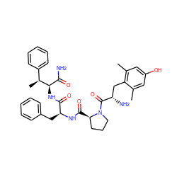 Cc1cc(O)cc(C)c1C[C@H](N)C(=O)N1CCC[C@H]1C(=O)N[C@@H](Cc1ccccc1)C(=O)N[C@H](C(N)=O)[C@@H](C)c1ccccc1 ZINC000028477835