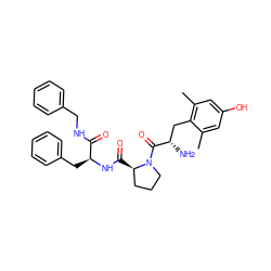 Cc1cc(O)cc(C)c1C[C@H](N)C(=O)N1CCC[C@H]1C(=O)N[C@@H](Cc1ccccc1)C(=O)NCc1ccccc1 ZINC000027108230