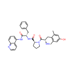 Cc1cc(O)cc(C)c1C[C@H](N)C(=O)N1CCC[C@H]1C(=O)N[C@@H](Cc1ccccc1)C(=O)Nc1cccc2ncccc12 ZINC000027110019