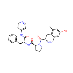 Cc1cc(O)cc(C)c1C[C@H](N)C(=O)N1CCC[C@H]1C(=O)N[C@@H](Cc1ccccc1)C(=O)Nc1ccncc1 ZINC000084425522