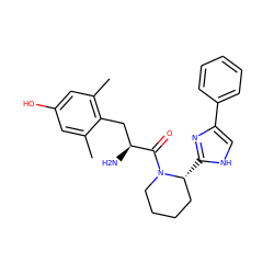 Cc1cc(O)cc(C)c1C[C@H](N)C(=O)N1CCCC[C@H]1c1nc(-c2ccccc2)c[nH]1 ZINC000034024642