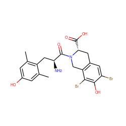 Cc1cc(O)cc(C)c1C[C@H](N)C(=O)N1Cc2c(cc(Br)c(O)c2Br)C[C@H]1C(=O)O ZINC000029416728