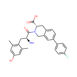 Cc1cc(O)cc(C)c1C[C@H](N)C(=O)N1Cc2cc(-c3ccc(F)cc3)ccc2C[C@H]1C(=O)O ZINC000003982718