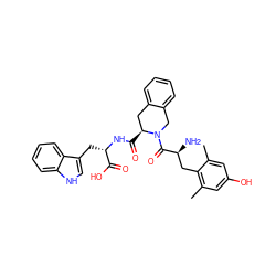 Cc1cc(O)cc(C)c1C[C@H](N)C(=O)N1Cc2ccccc2C[C@@H]1C(=O)N[C@@H](Cc1c[nH]c2ccccc12)C(=O)O ZINC000028375475