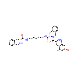 Cc1cc(O)cc(C)c1C[C@H](N)C(=O)N1Cc2ccccc2C[C@@H]1C(=O)NCCCCCCNC(=O)[C@@H]1Cc2ccccc2CN1 ZINC000028530047