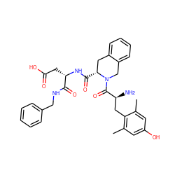 Cc1cc(O)cc(C)c1C[C@H](N)C(=O)N1Cc2ccccc2C[C@H]1C(=O)N[C@@H](CC(=O)O)C(=O)NCc1ccccc1 ZINC000044307641