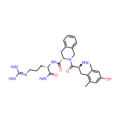 Cc1cc(O)cc(C)c1C[C@H](N)C(=O)N1Cc2ccccc2C[C@H]1C(=O)N[C@@H](CCCN=C(N)N)C(N)=O ZINC000028372024