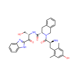 Cc1cc(O)cc(C)c1C[C@H](N)C(=O)N1Cc2ccccc2C[C@H]1C(=O)N[C@@H](CO)C(=O)c1nc2ccccc2[nH]1 ZINC000042966218