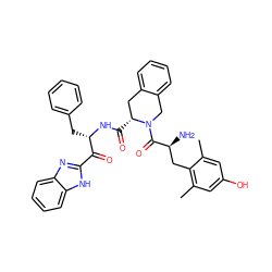 Cc1cc(O)cc(C)c1C[C@H](N)C(=O)N1Cc2ccccc2C[C@H]1C(=O)N[C@@H](Cc1ccccc1)C(=O)c1nc2ccccc2[nH]1 ZINC000043020638