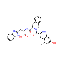 Cc1cc(O)cc(C)c1C[C@H](N)C(=O)N1Cc2ccccc2C[C@H]1C(=O)N[C@@H](Cc1nc2ccccc2[nH]1)C(=O)O ZINC000027632011