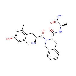 Cc1cc(O)cc(C)c1C[C@H](N)C(=O)N1Cc2ccccc2C[C@H]1C(=O)N[C@H](C)C(N)=O ZINC000013492583