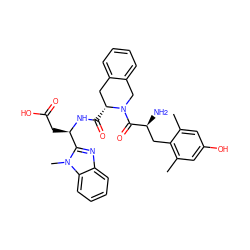 Cc1cc(O)cc(C)c1C[C@H](N)C(=O)N1Cc2ccccc2C[C@H]1C(=O)N[C@H](CC(=O)O)c1nc2ccccc2n1C ZINC000049889297