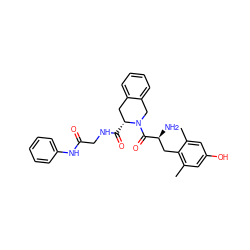 Cc1cc(O)cc(C)c1C[C@H](N)C(=O)N1Cc2ccccc2C[C@H]1C(=O)NCC(=O)Nc1ccccc1 ZINC000013472300