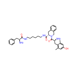 Cc1cc(O)cc(C)c1C[C@H](N)C(=O)N1Cc2ccccc2C[C@H]1C(=O)NCCCCCCNC(=O)[C@@H](N)Cc1ccccc1 ZINC000028530071